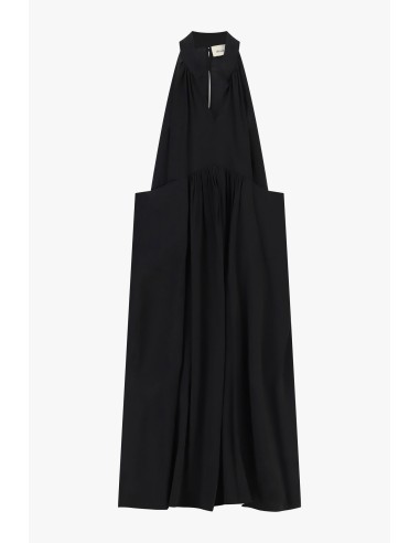 Vestido longo com decote em V e pregas amplas Dixie
