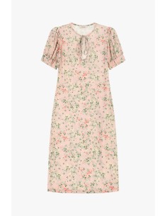 Vestido Midi Floral Com Mangas Franzidas Dixie