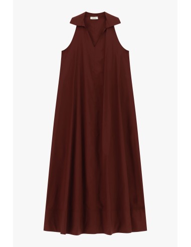 Vestido Longo Sem Mangas Com Gola Ampla Dixie