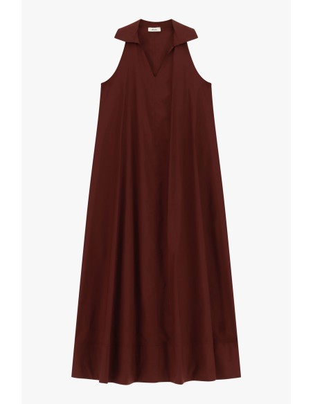Vestido Longo Sem Mangas Com Gola Ampla Dixie
