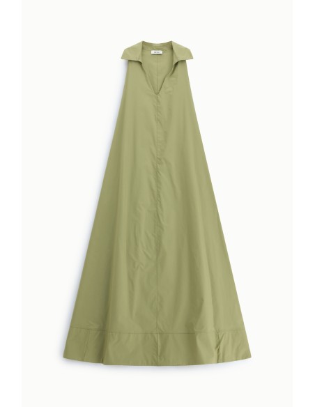 Vestido Longo Sem Mangas Com Gola Ampla Dixie