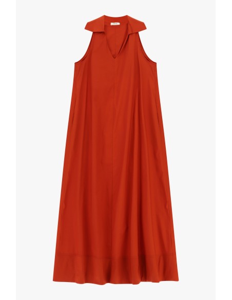 Vestido longo sem mangas com gola ampla Dixie