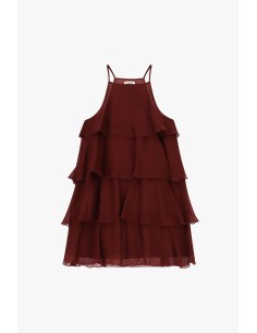 Vestido Curto com Folhos e Alças Finas Dixie 2