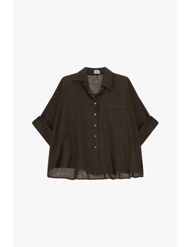 Camisa Ampla com Mangas 3/4 e Bolso Dixie