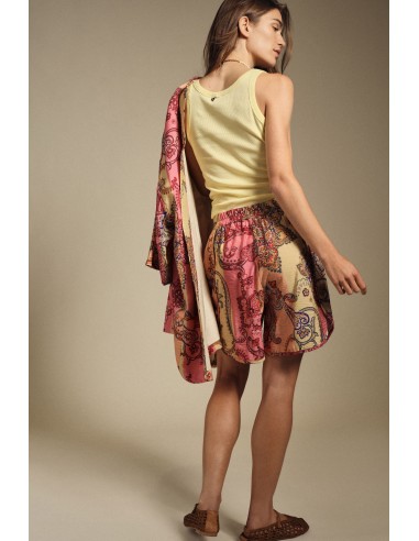 Shorts de corte regular com padrão paisley vibrante Dixie