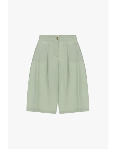 Shorts femininos de cintura alta com pinças e bolsos Dixie