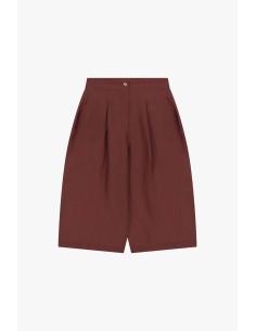 Shorts Mulher de Cintura Alta com Pregas e Bolsos Dixie