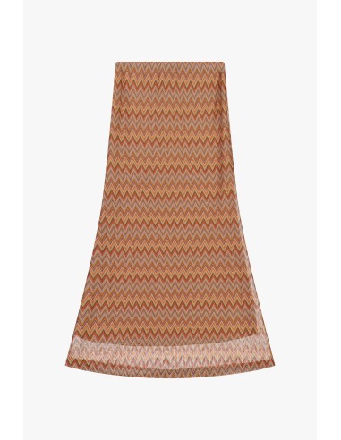 Saia Longa Estampa Zig-Zag Cintura Alta Dixie
