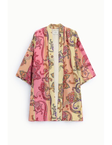 Casaco-camisa Oversize Estampa Paisley Sem Fecho Dixie