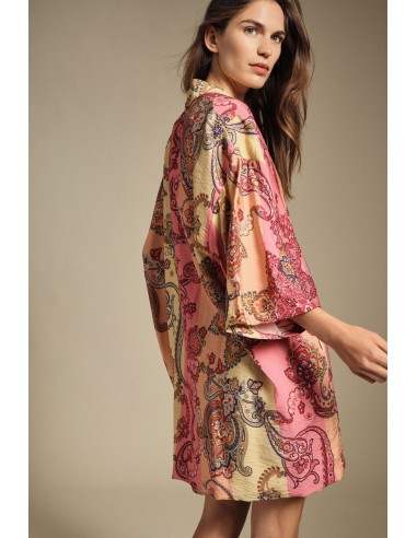 Casaco Camisa Oversize Estampa Paisley Sem Fecho Dixie