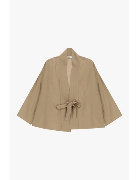 Blazer Curto, Corte Amplo, com Cinto para Atar Dixie