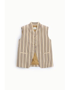 Colete às riscas com abotoamento frontal Dixie 2