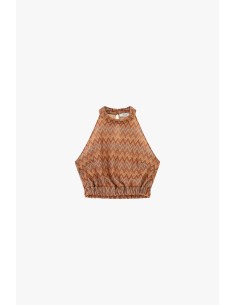 Top com estampa zigzag e barra franzida Dixie 2