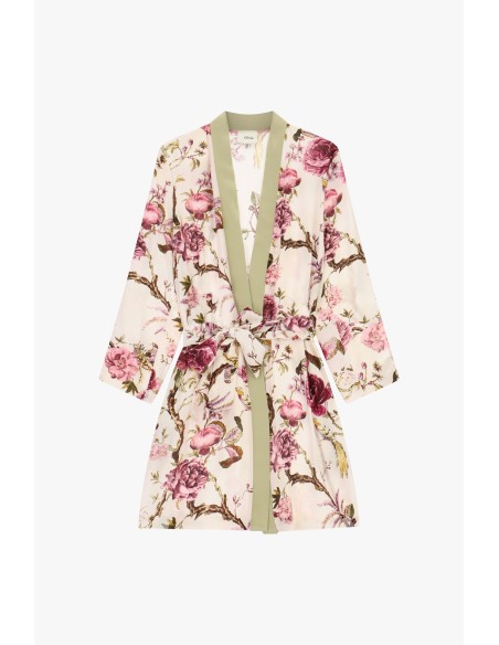 Casaco Duster com Estampa Floral e Cinto Dixie