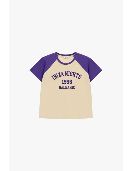 T-shirt com mangas raglan e estampado frontal Dixie