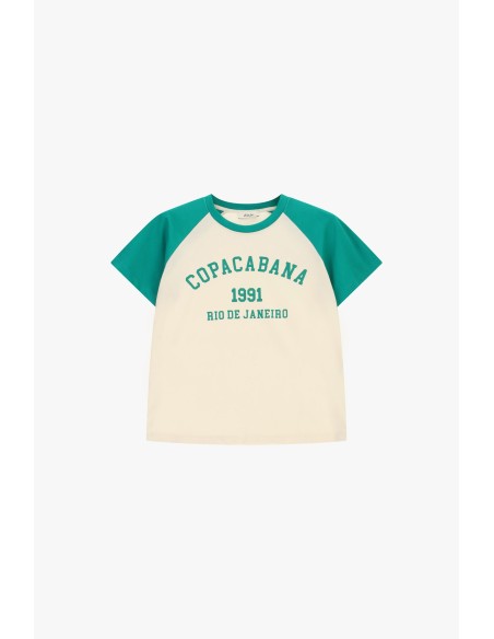 T-shirt com mangas raglan e estampa frontal Dixie