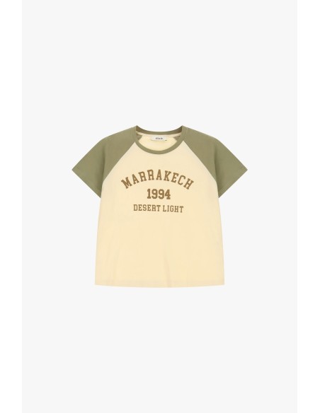 T-shirt com mangas raglã e estampa frontal Dixie