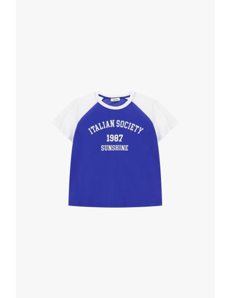 T-shirt com mangas raglan e estampa frontal Dixie