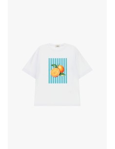 T-shirt de manga curta com estampa frontal de citrinos Dixie