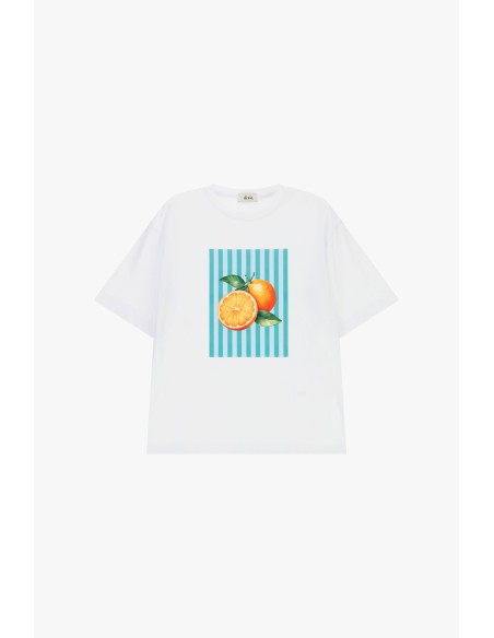 T-shirt de manga curta com estampa frontal de citrinos Dixie