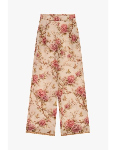 Calças Palazzo com Estampa Floral e Perna Larga Dixie