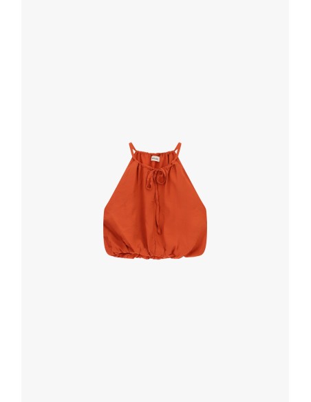Top Cropped com Alças Finas e Barra Franzida Dixie
