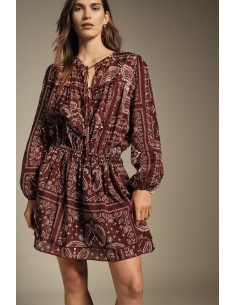 Abito Corto Stampa Paisley Con Maniche Lunghe Dixie - Vestiti Firma...