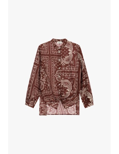 Camisa Corte Regular Estampa Paisley Nó Frontal Dixie