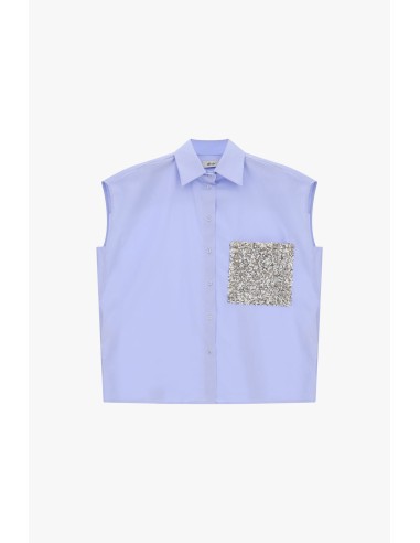Camisa sem mangas com bolso de lantejoulas Dixie