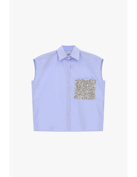 Camisa sem mangas com bolso de lantejoulas Dixie