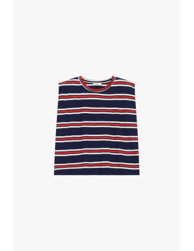 Top às riscas com decote redondo clássico Dixie