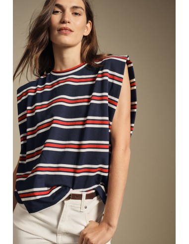 Top às Riscas com Decote Redondo Clássico Dixie