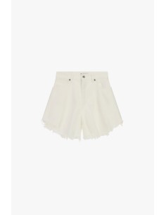 Shorts de corte regular com orla desfiada e cinco bolsos Please 2