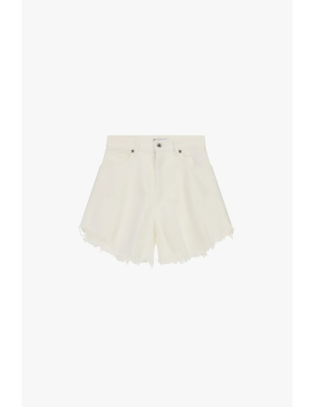 Shorts Corte Regular com Barra Desfiada e Cinco Bolsos Please
