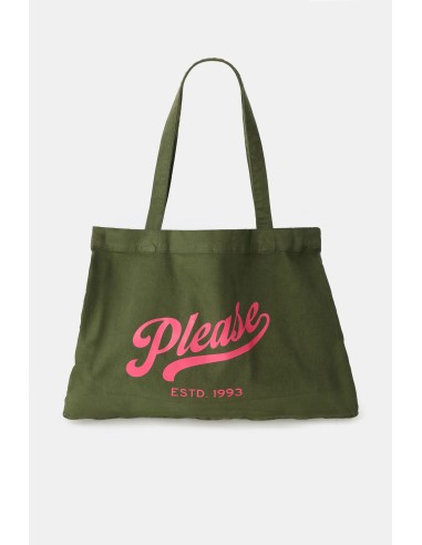 Mala shopper ampla com estampagem frontal Please