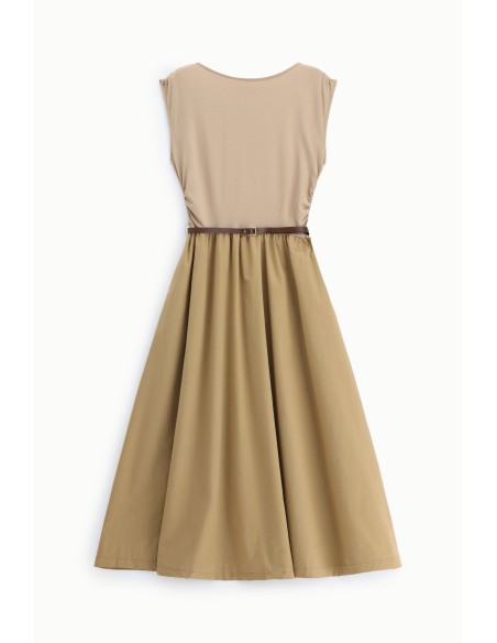 Vestido longo sem mangas com cinto fino Please