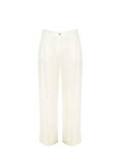 Pantaloni Palazzo In Misto Viscosa Effetto Leggermente Stropicciato...