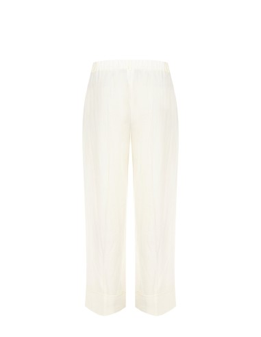 Pantaloni Palazzo In Misto Viscosa Effetto Leggermente Stropicciato...