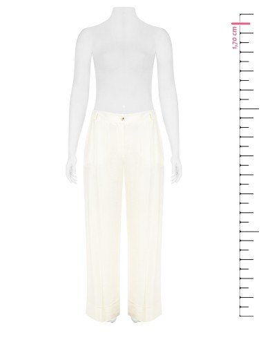 Pantaloni Palazzo In Misto Viscosa Effetto Leggermente Stropicciato...