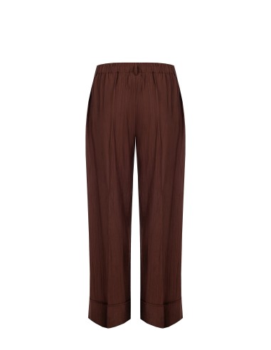 Pantaloni Palazzo In Misto Viscosa Effetto Leggermente Stropicciato...