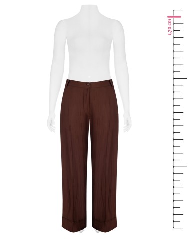 Pantaloni Palazzo In Misto Viscosa Effetto Leggermente Stropicciato...