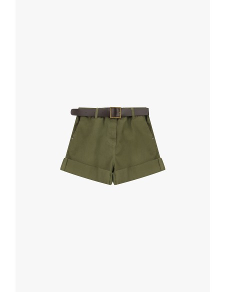 Shorts de corte regular com cintura e dobra Please