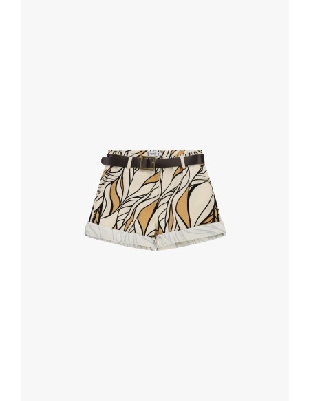 Shorts de corte regular com estampa gráfica e cintura Please