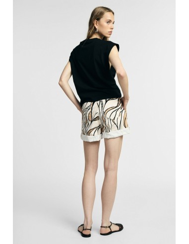 Shorts de corte regular, estampa gráfica e cintura Please