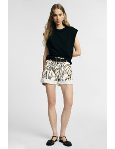 Shorts Regular-Fit Estampa Gráfica e Cinto Please