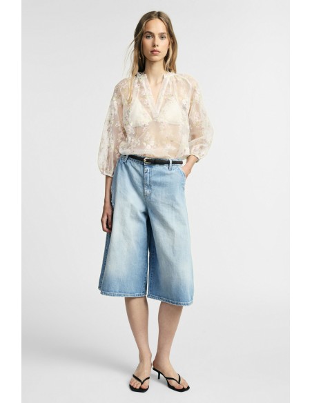 Bermudas Cinco Bolsos Com Efeito Desbotado Please