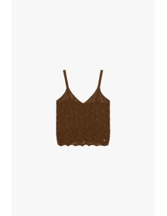 Top sem mangas trabalhado em crochet com alças Please 2