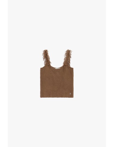 Camisola de malha sem mangas com alças franjadas Please
