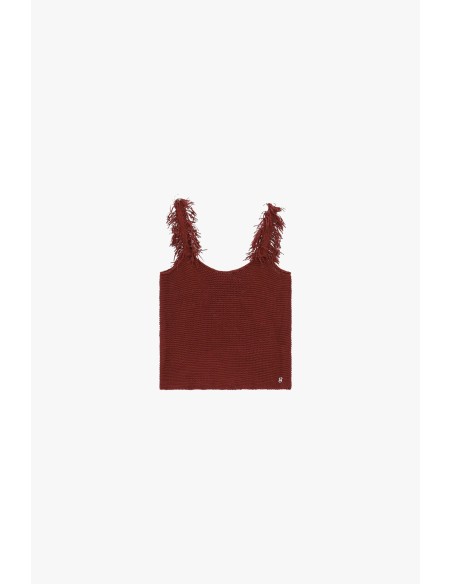 Camisola sem mangas com alças franjadas Please