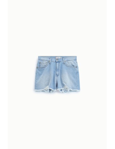 Shorts de corte regular com bainha desfiada e rasgões Please